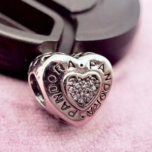 Authentic Pandora Sparkling Clear Heart Charm